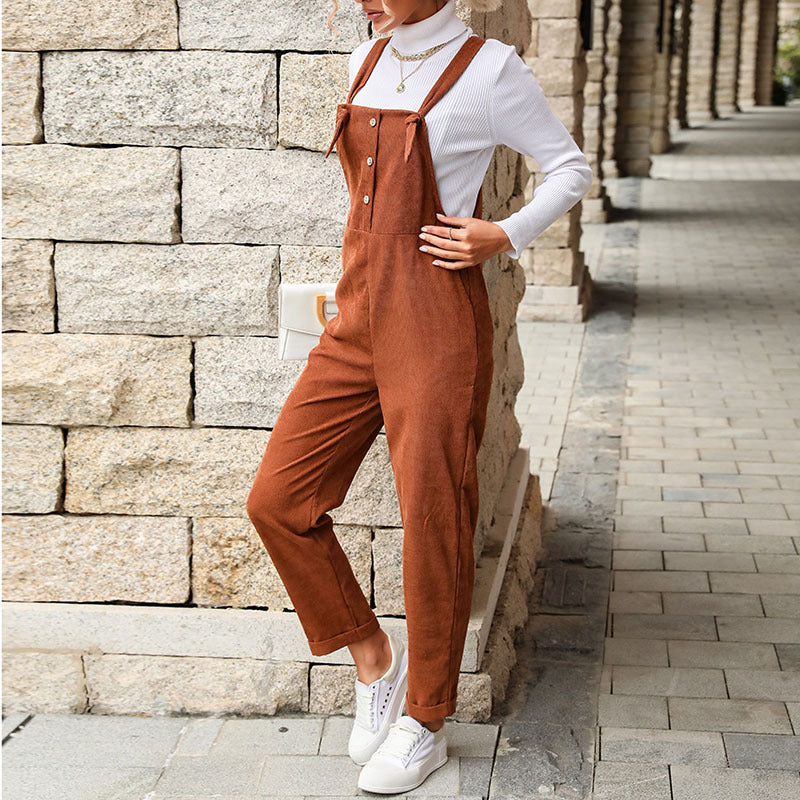 Autumn And Winter New Retro Women's Suspenders Corduroy Suspenders Children