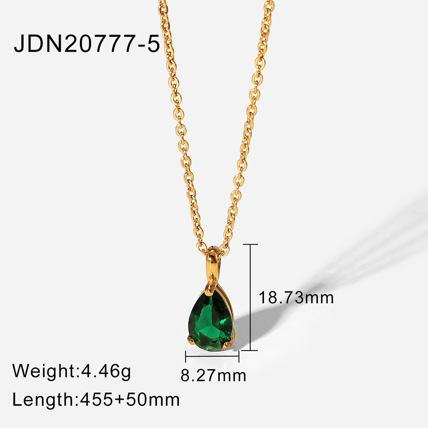 5pcs New Necklace 18K Gold Plated December Zircon Stainless Steel Pendant Necklace