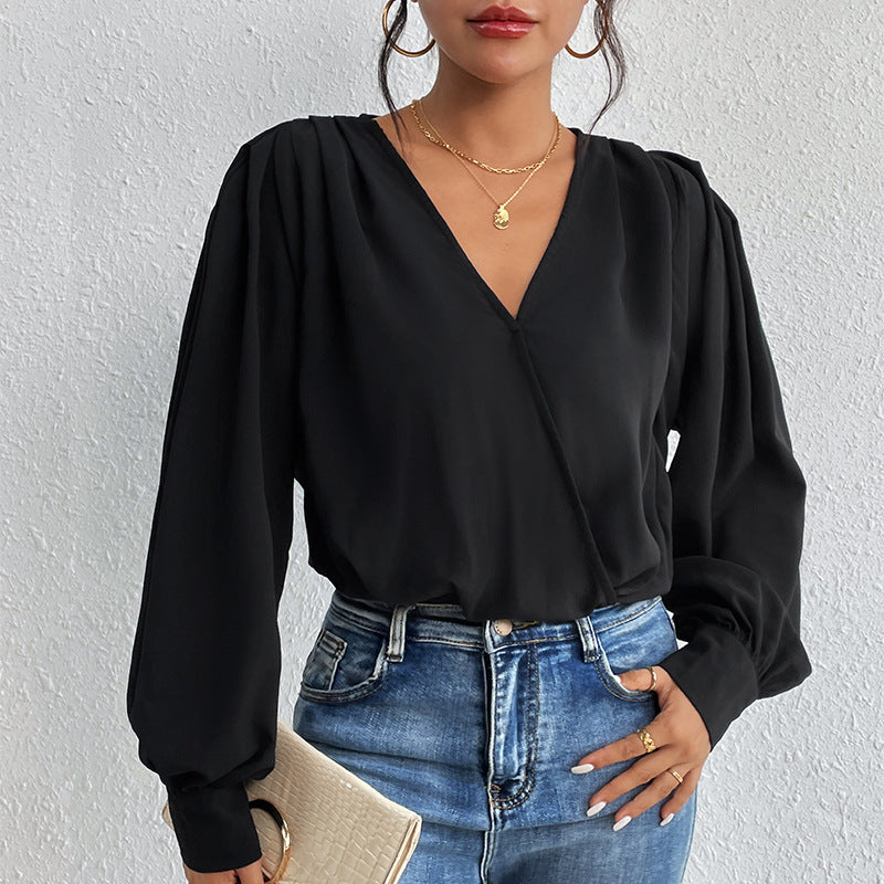 Spring/Summer New Women's Commuter Jumpsuit Long Sleeve V-Neck Jumpsuit For Women