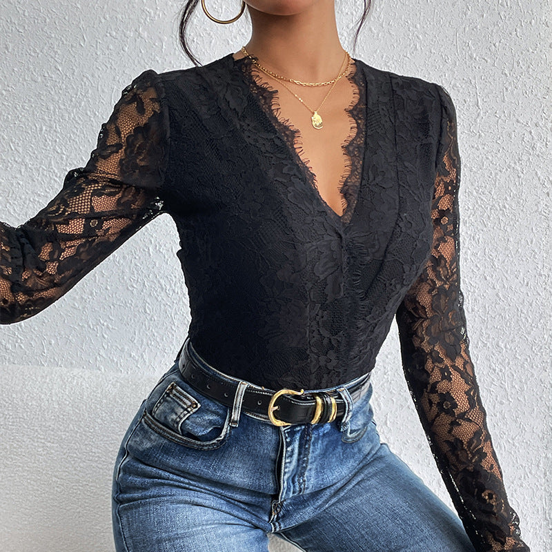 The New Fall Fashion Women's Long-Sleeved Bodysuit