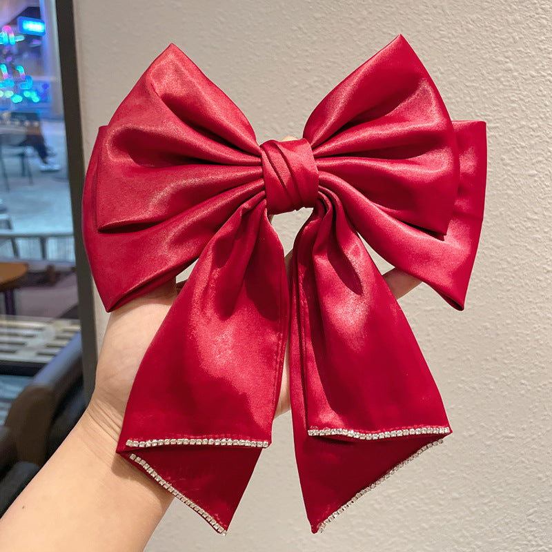 New Velvet Big Bow Hair Clip Back Head Hair Accessories Toasting Female Autumn