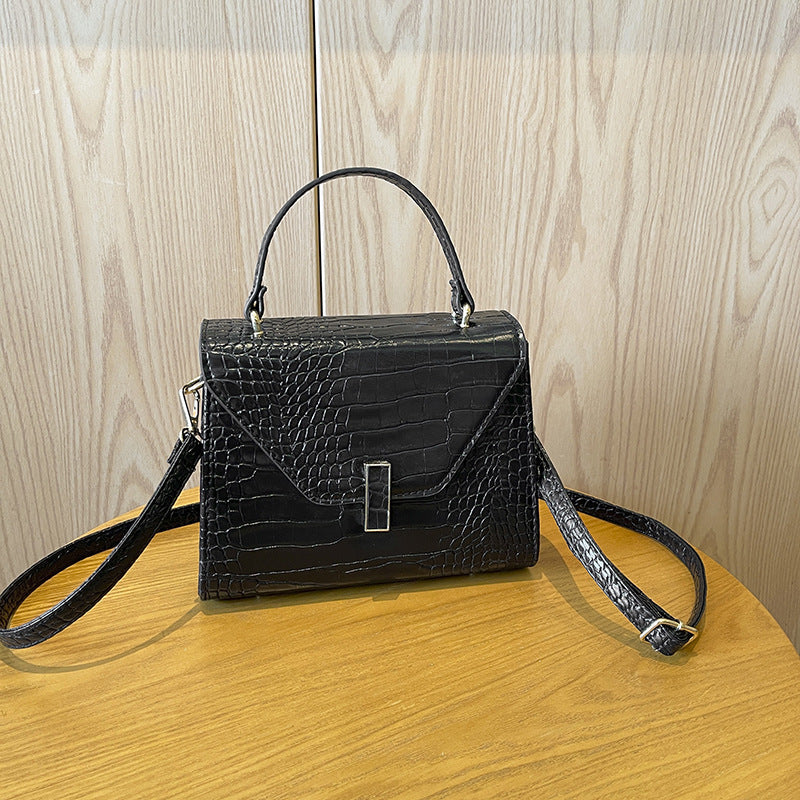 Crossbody Bag Trendy Handbag Temperament Female Bag Fashion Everything Small Square Bag Single Shoulder Crocodile Baguette Bag