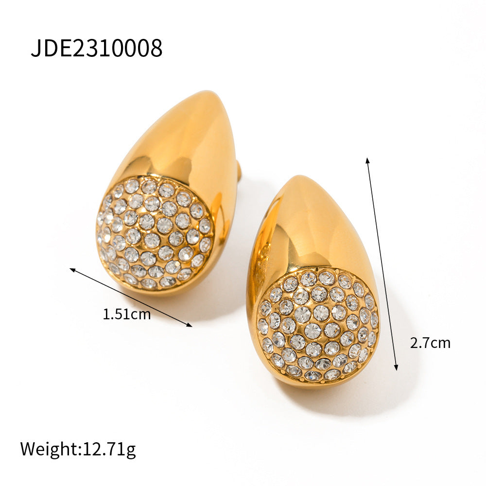 5pcs New 18K Gold Stainless Steel Pendant Earring Drill/Drop Stud Stud