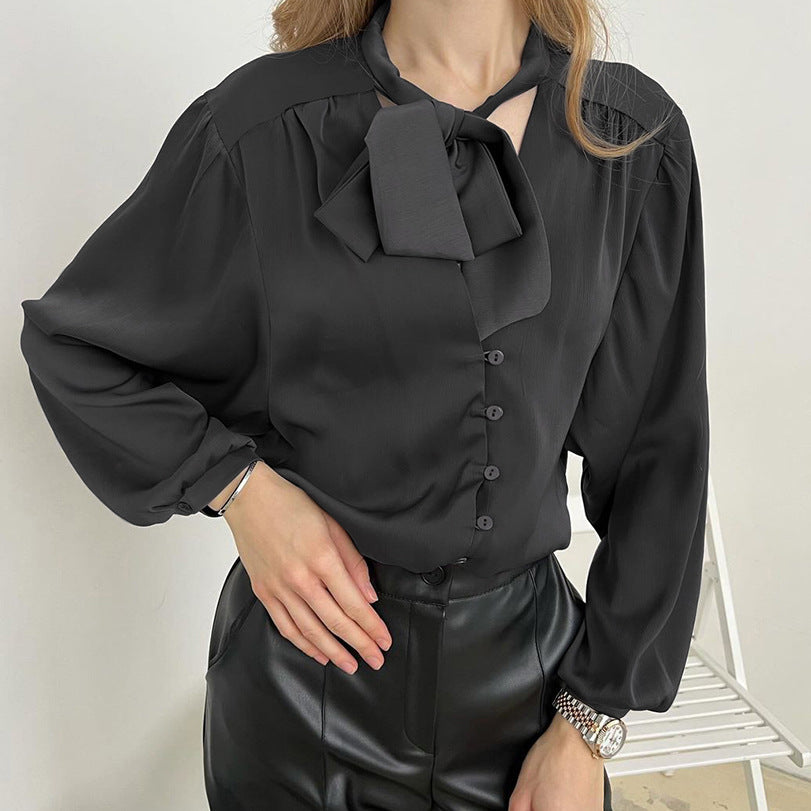 Elegant Floating Lead Color Ding Slim Women's Shirt New Spring Fashion Top Woman