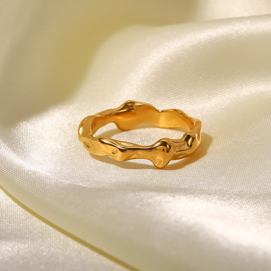 5pcs Women's Fashion Everything Popular New Titanium Steel Ring 18K Gold Stainless Steel Irregular Ring Ring Ring Women