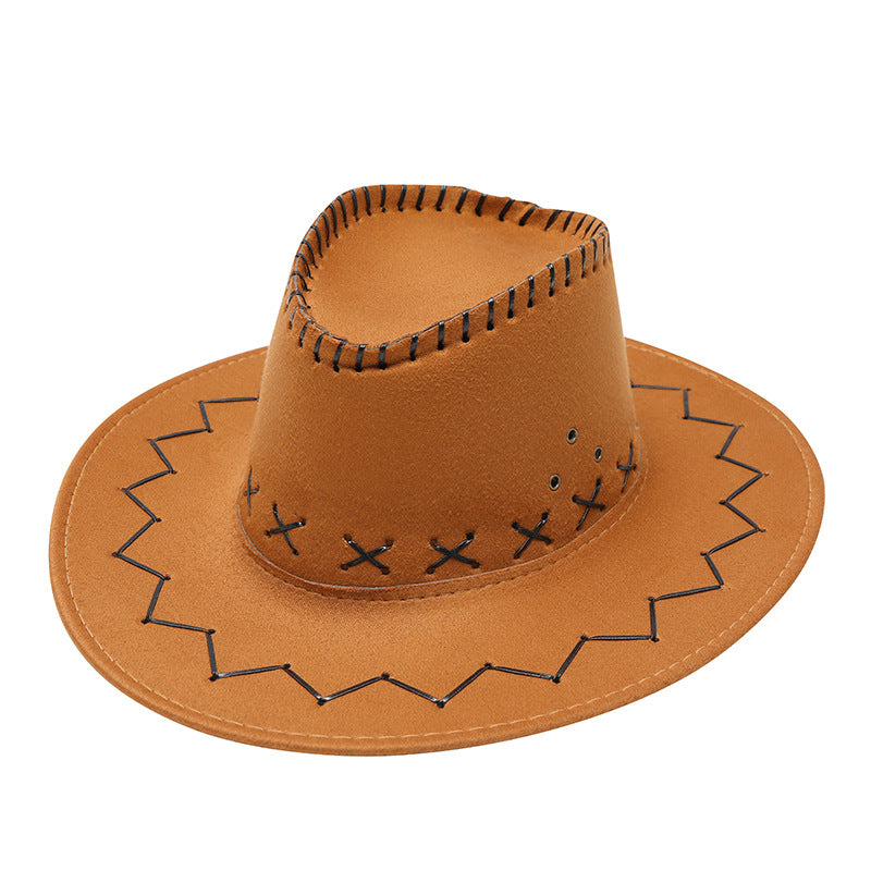 Western Cowboy Hat Male Summer Outdoor Sun Hat Grassland Mongolian Hat Knight Hat Travel Hat Stage Prop Hat Woman