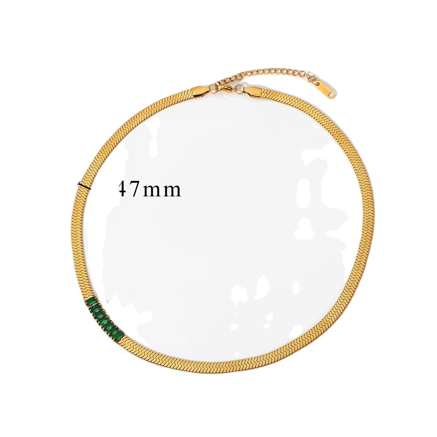 5pcs Necklace 18K Gold Plated Stainless Steel Jewelry Rectangular Color Zirconium Chain Necklace For Women