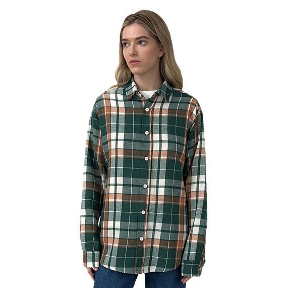 Plaid Classic Lapel Loose Women's Shirt New Spring Commuter Fashion Women