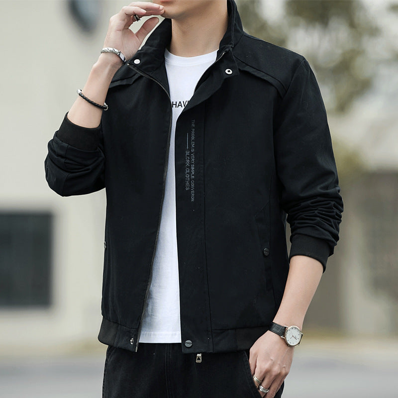 Men's Coat Spring And Autumn Casual Winter Coat Top Spring New Tooling Clothes Stand Collar Jacket