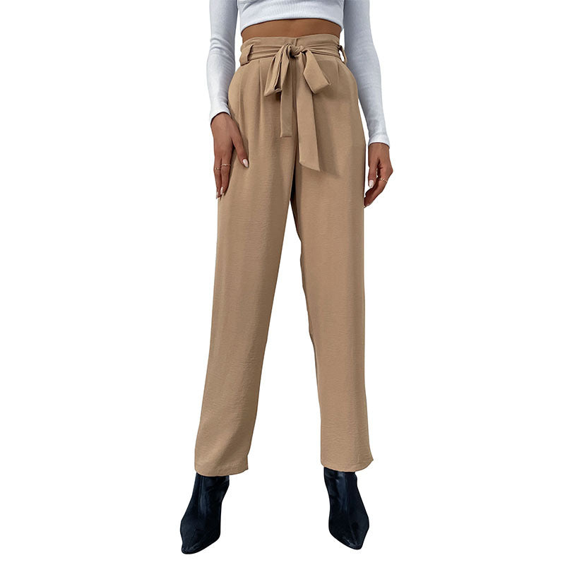 New Spring And Autumn Pants Commuter Style Women's Pants Lace-Up Pants