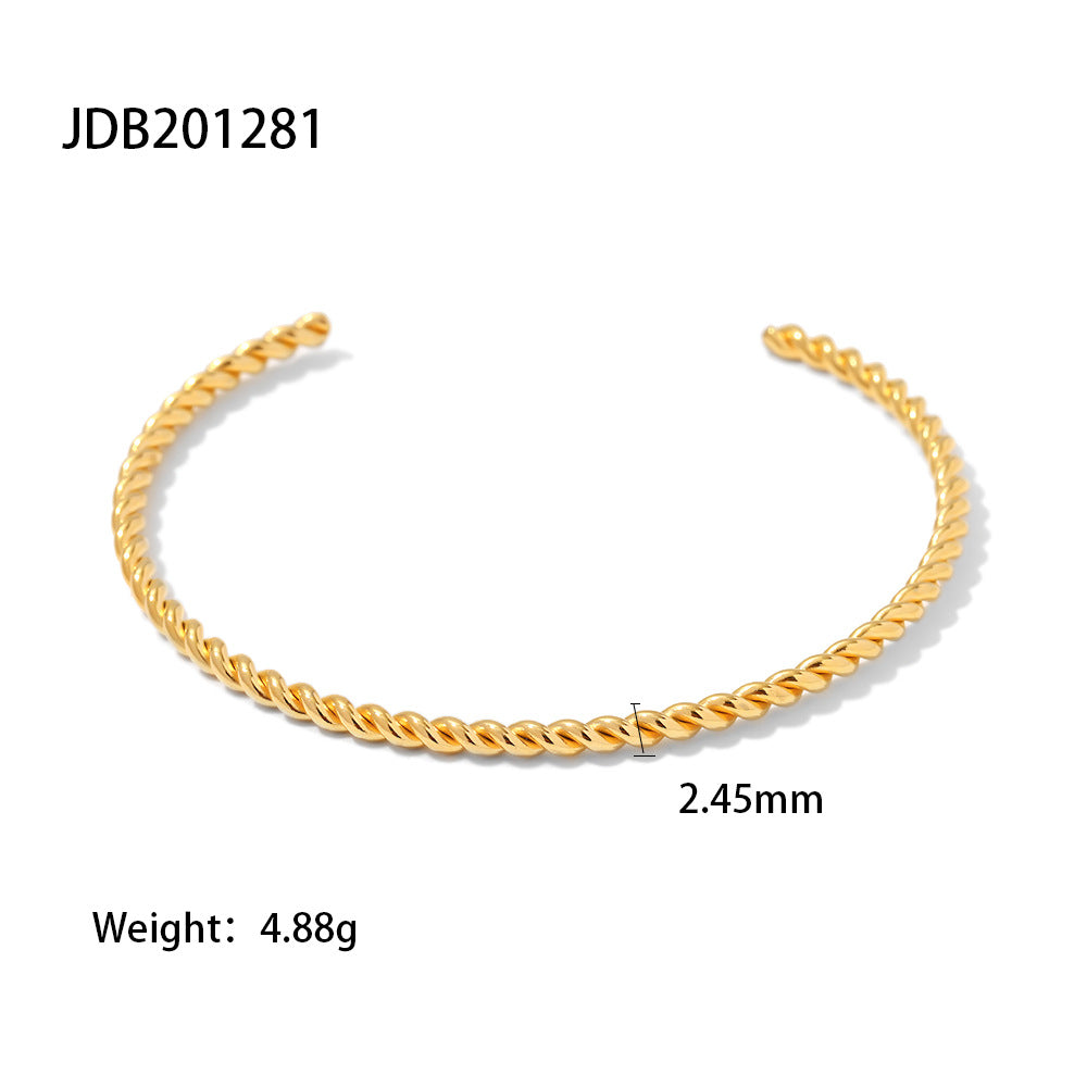 5pcs Fashion New All-Match Titanium Steel Bracelet 18K Gold Plated Multi-Layer Full Diamond Pearl Bracelet Women's Hand Jewelry