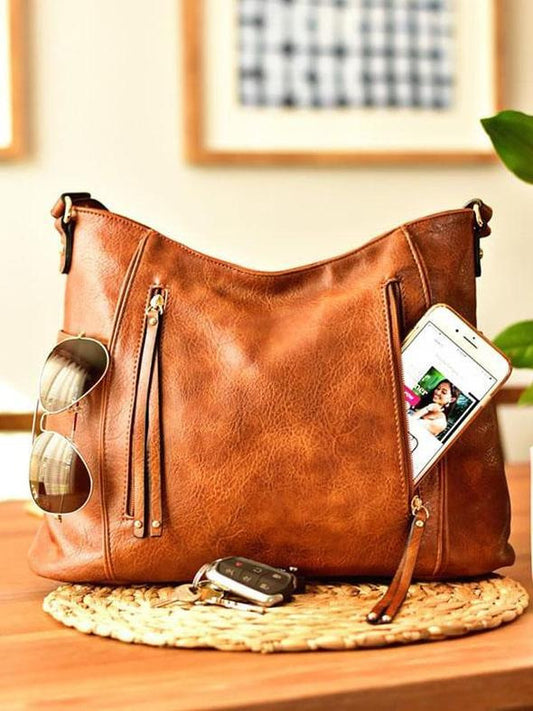 Retro Tote Bag Double Zipper Tassel Female Hand Bill Shoulder Bag Female Bag