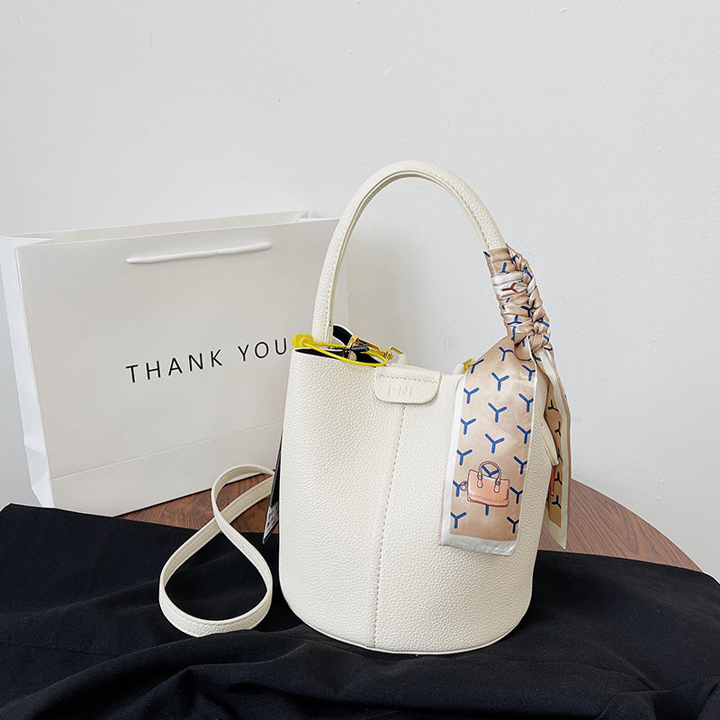 Bucket Bag Carrying Basket Texture Female Bag Simple Large Capacity Single Shoulder Crossbody Bag