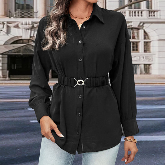 New Coat Long Long-Sleeved Black Shirt