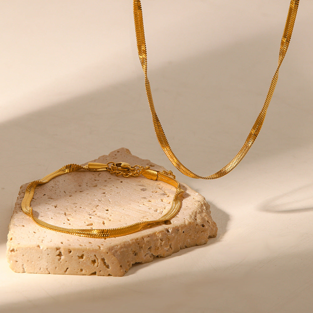 5pcs 18K Gold Plated Stainless Steel Jewelry Fashion Pendant Fashion Bracelet Chain Bracelet Jewelry