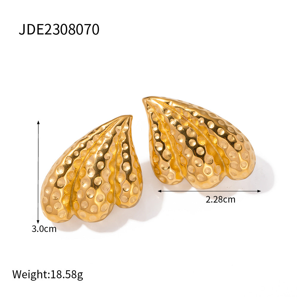 5pcs Titanium Steel Hammer Earrings Earrings Stud New Fashion Temperament Niche Design Women's Earrings