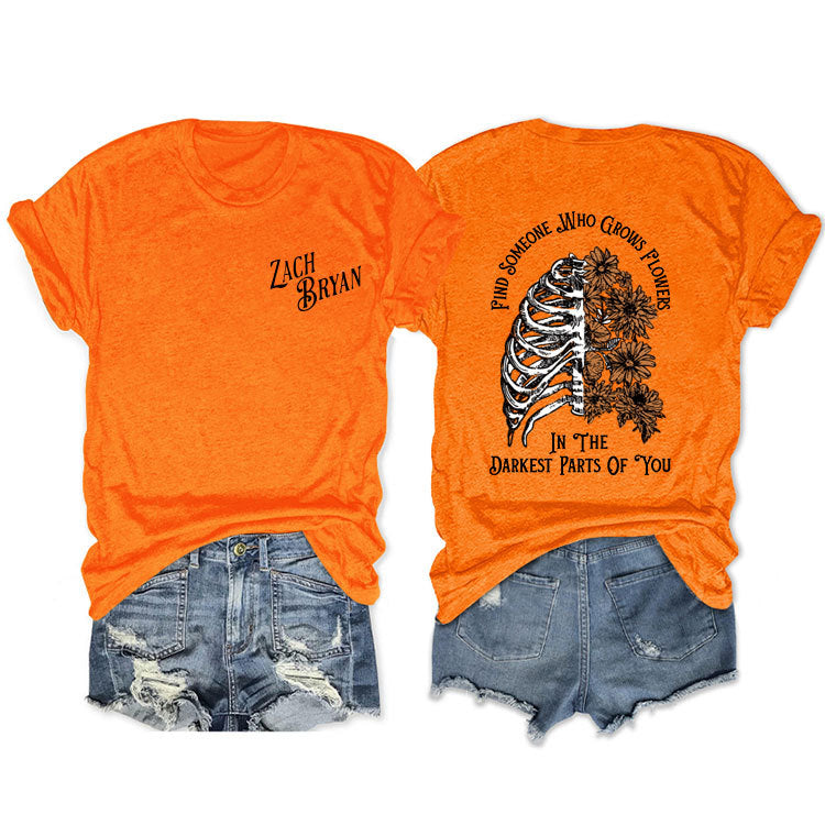 Fashion Casual Find Someone Who Grows Fun Crew Neck Summer Short Sleeves