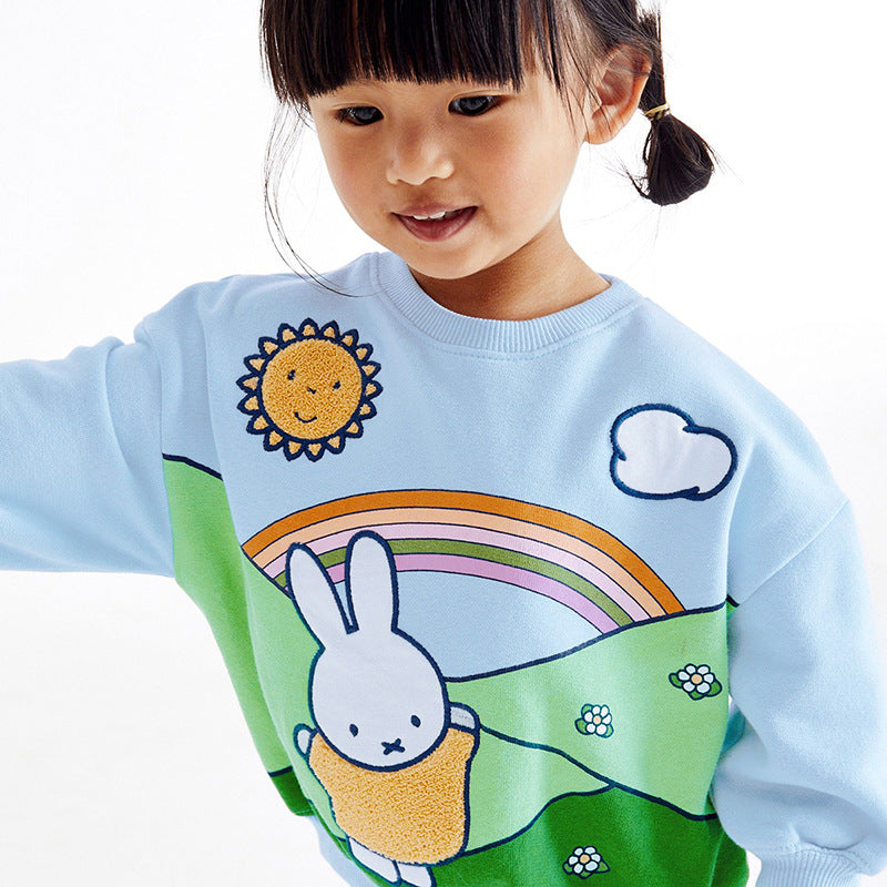 Girls Hoodie Long Sleeve Set Autumn Children's Cotton Set In The Little Child Pants Set