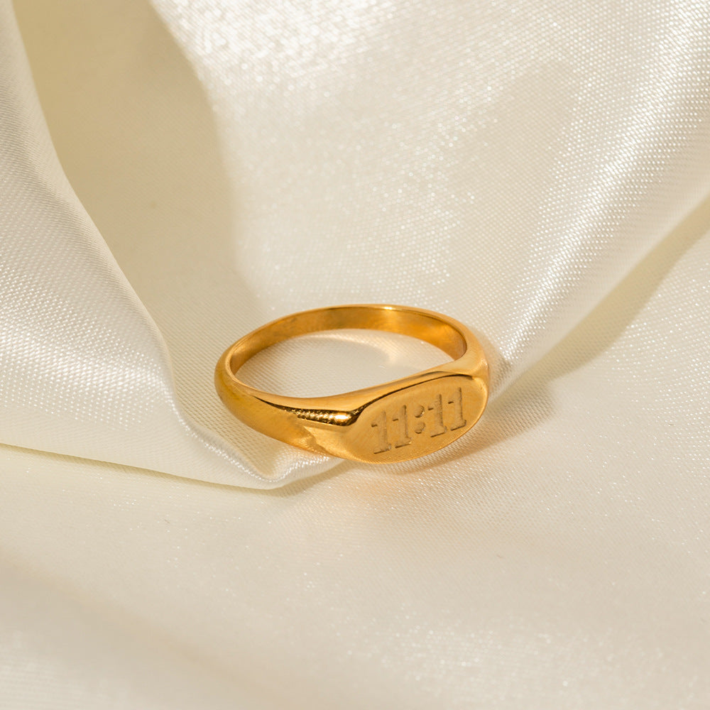 5pcs Titanium Steel Ring Women's Clothing With New 18K Gold Ring Jewelry