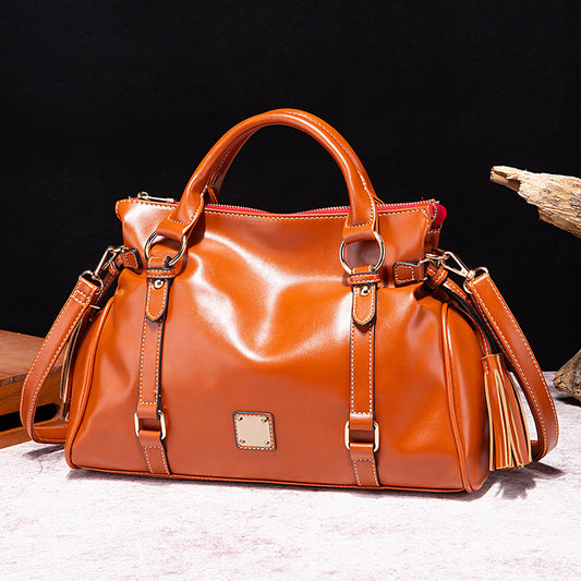 Retro Shou Worker Plant Soft Hand Bill Shoulder Crossbody Commuter Women's Bag