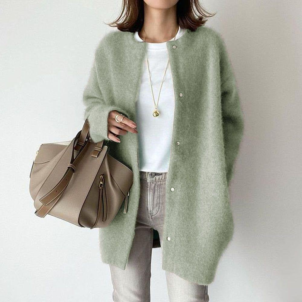 9 Colors Autumn New Super Soft Knit Coat Slim Design Sense Of The Minority Loose Woolen Coat Woman