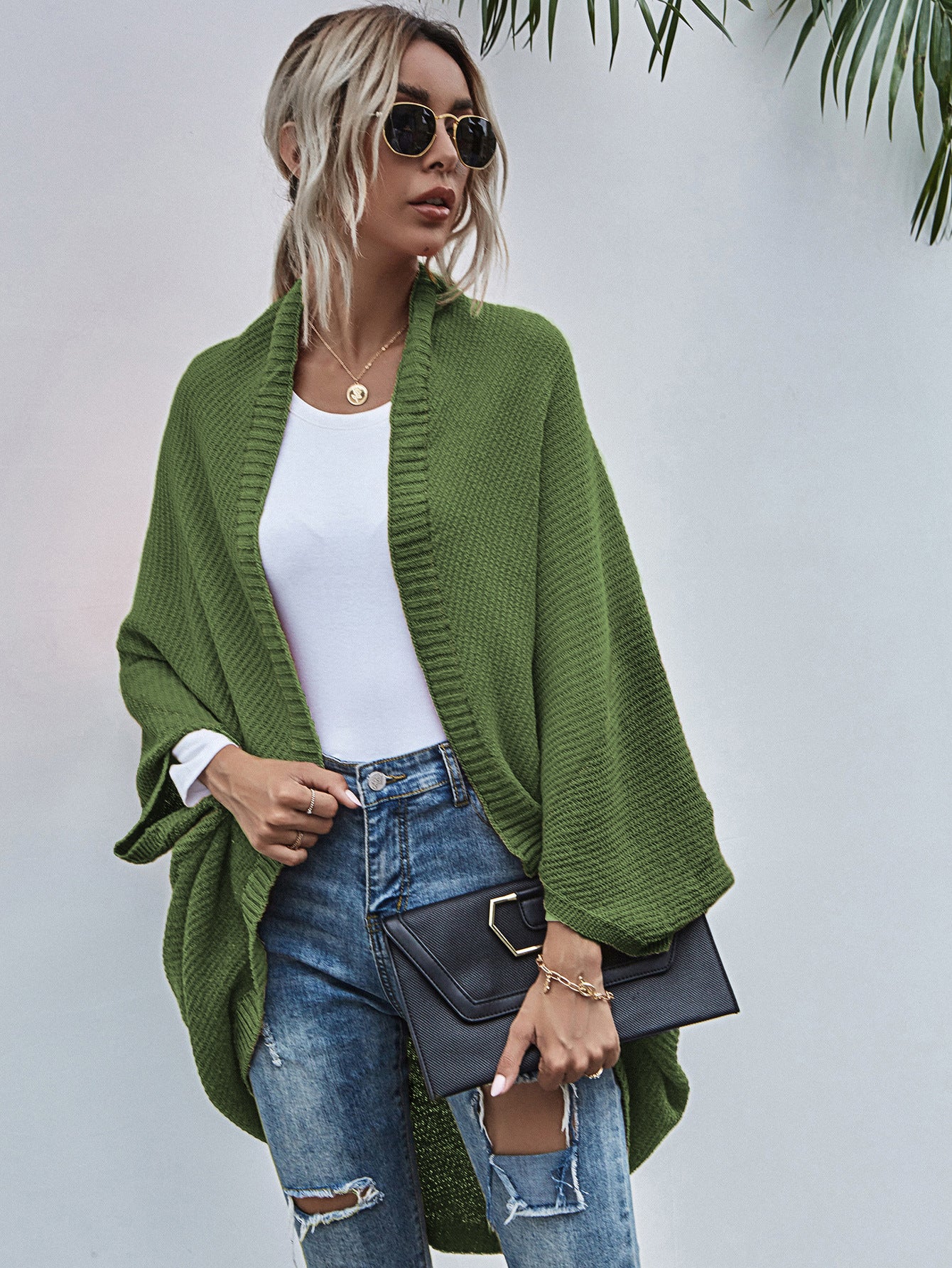 Color Cape Autumn And Winter New Color Knitting Cardigan Sweater Coat