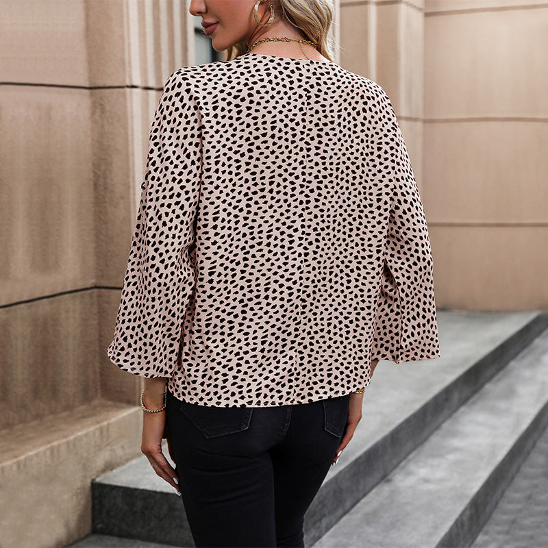 New Autumn New Women's Leopard Print Long-Sleeved Shirt Women