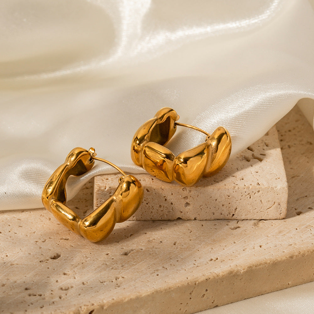 5pcs Earrings 18K Gold Plated Handmade Earrings Do Not Fade Women's Earrings