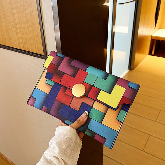 Rainbow-Colored Cover Casual Pre-Fall Chic Personality On The New Trend Color Envelope Women Hold Small Square Bag