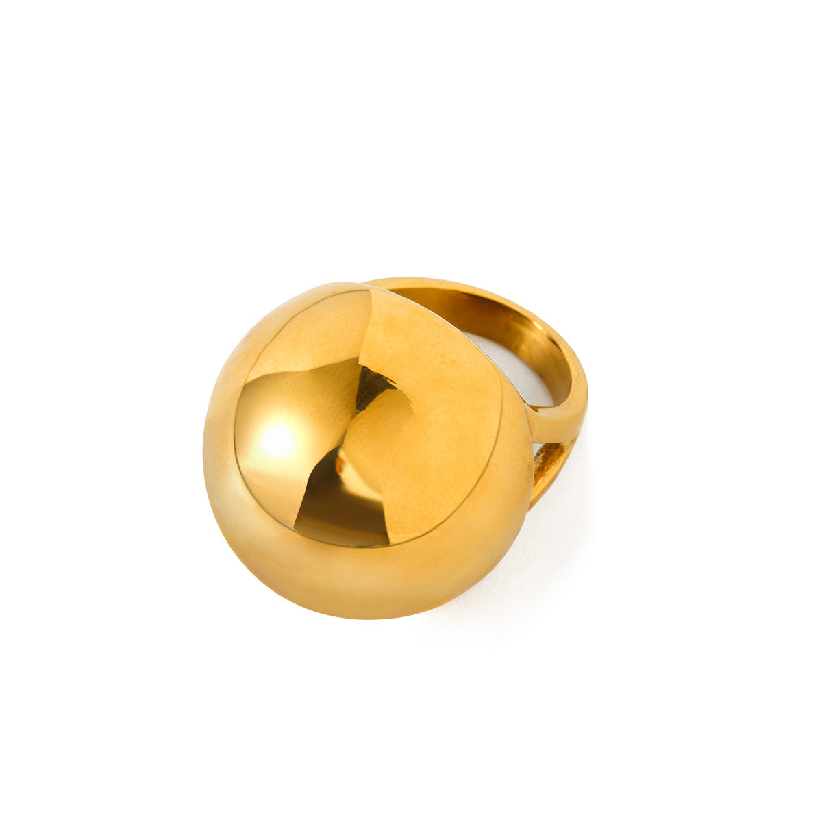 5pcs Tide Cold Titanium Steel 18K Gold Stainless Steel Chubby Spherical Ring Female Niche Design