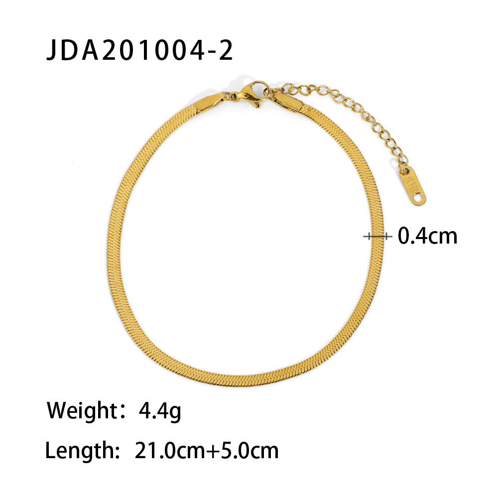 5pcs Vintage 18K Gold Cross Fine Anklet Women's Fashion Stainless Steel Anklet Jewelry