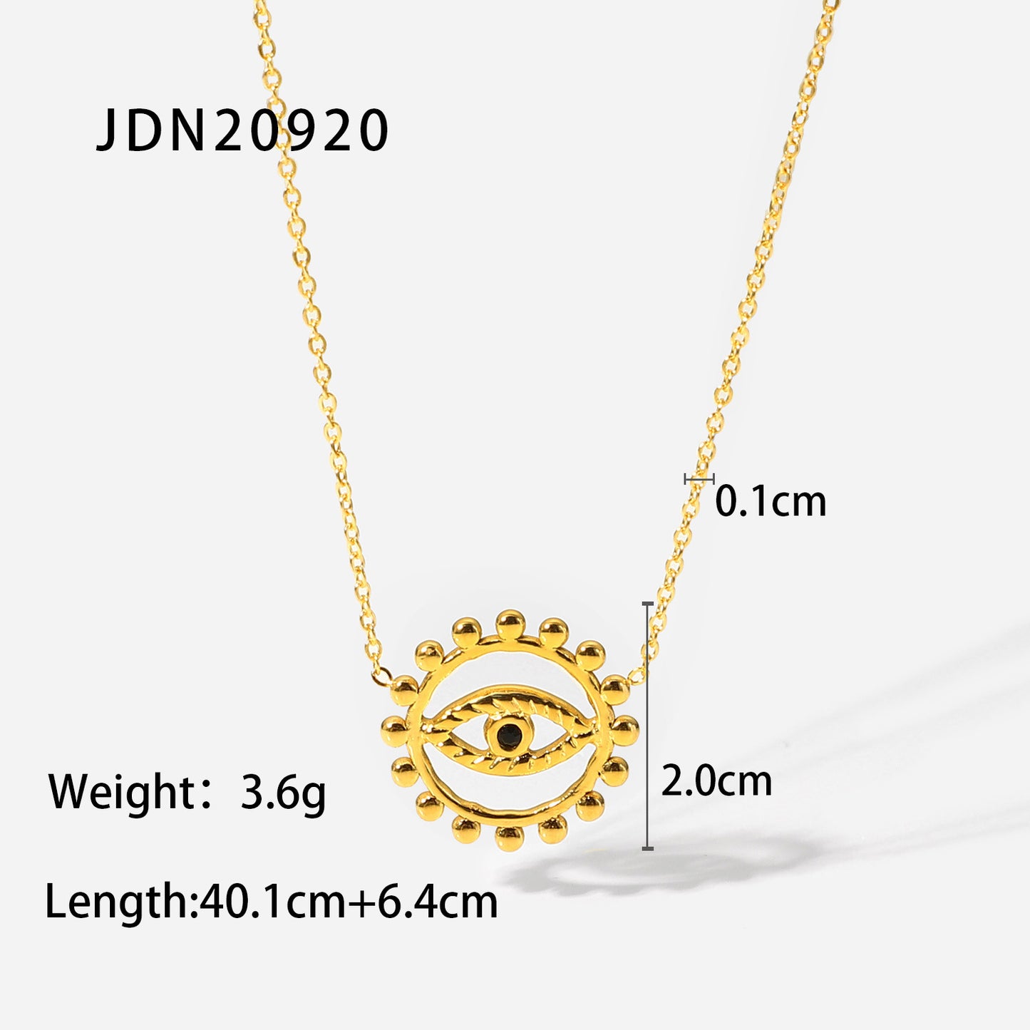 5pcs Fashion Vintage Hollow Round Eyes Round Pendant Necklace Style 18K Gold Stainless Steel Collar For Ladies