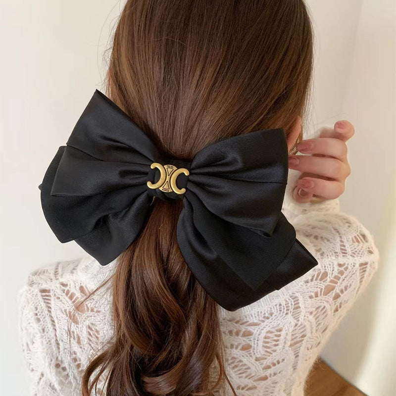 New Velvet Big Bow Hair Clip Back Head Hair Accessories Toasting Female Autumn