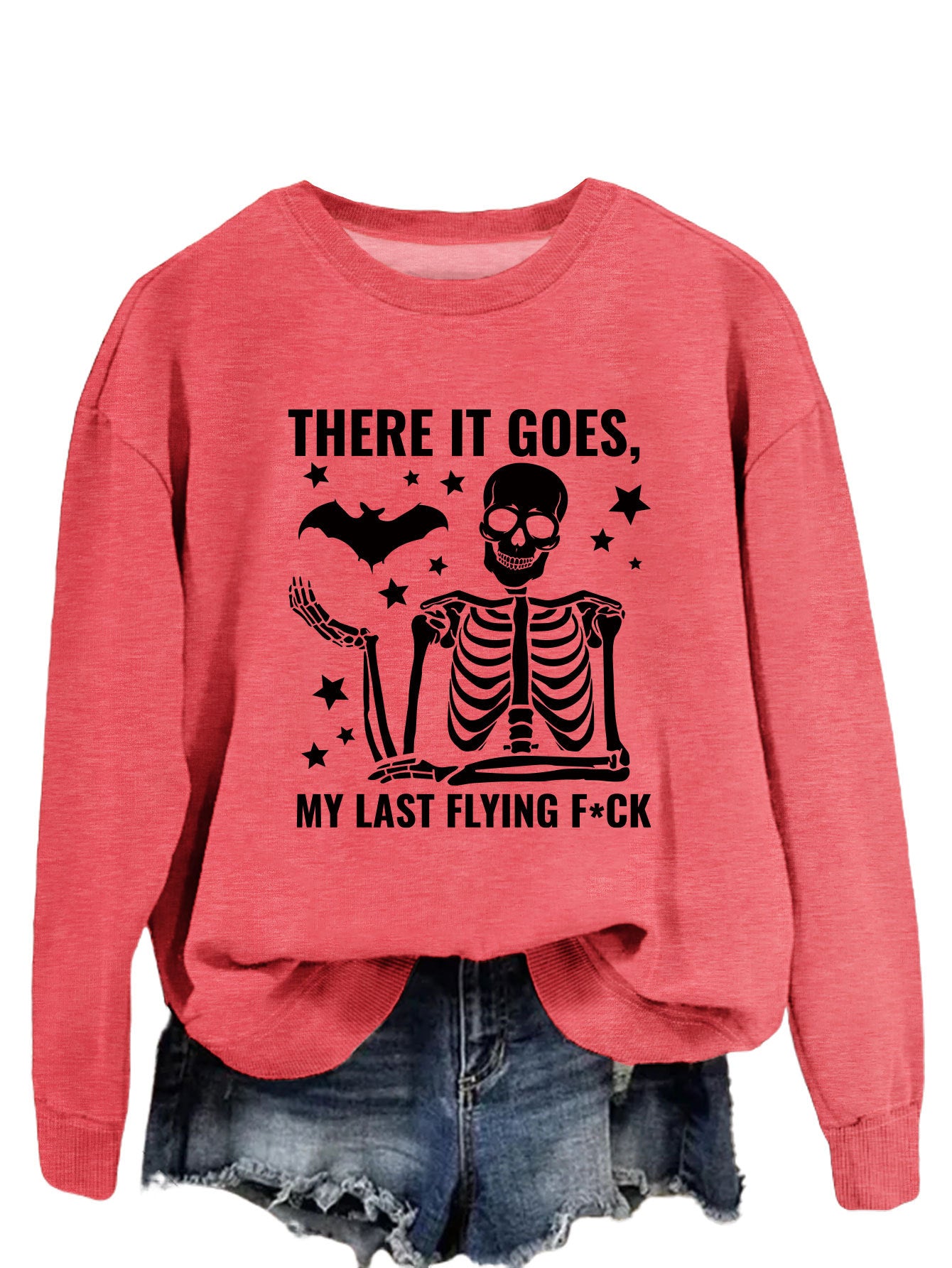 Print There It Goes Comfortable All-In-One Pullover Hoodie Autumn Fashion Long-Sleeved Shirt