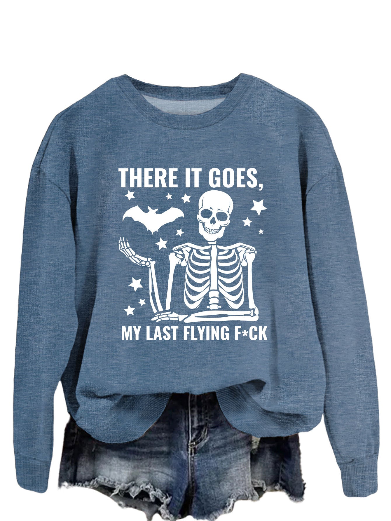 Print There It Goes Comfortable All-In-One Pullover Hoodie Autumn Fashion Long-Sleeved Shirt