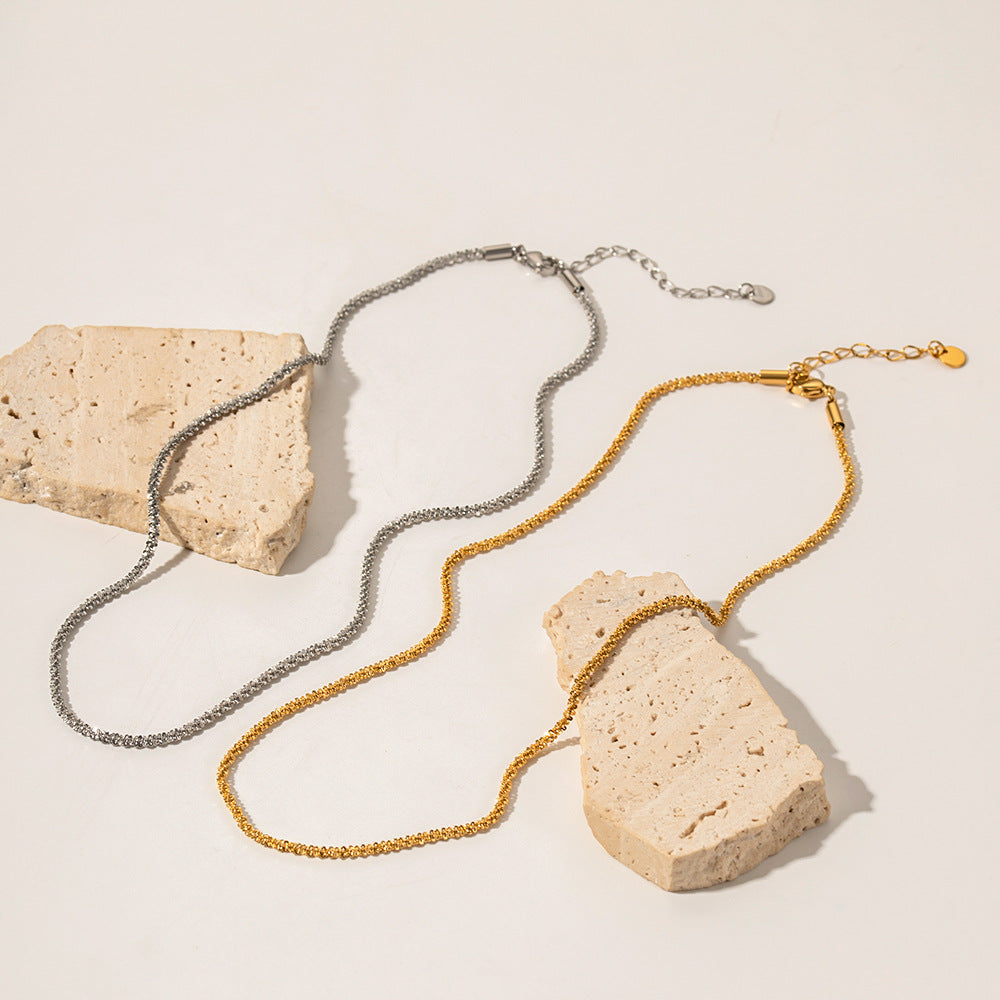 5pcs 14K Gold Hipster Vicenza Italy Sparkling Glitter Clavicle Chain Accessory