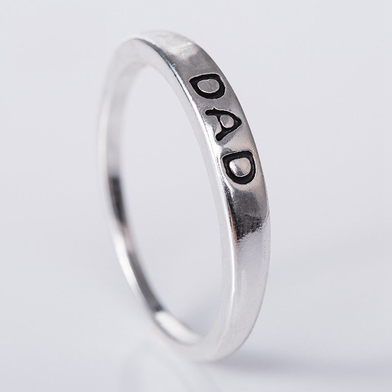 New Mom Mother Dad Ring Alloy Silver Plated Mother's Day Gift Jewelry