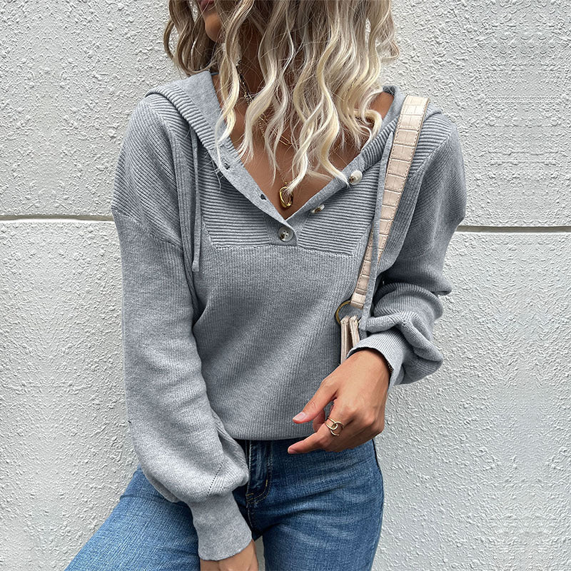 Cozy Autumn & Winter Solid Color Hooded Sweater for Women