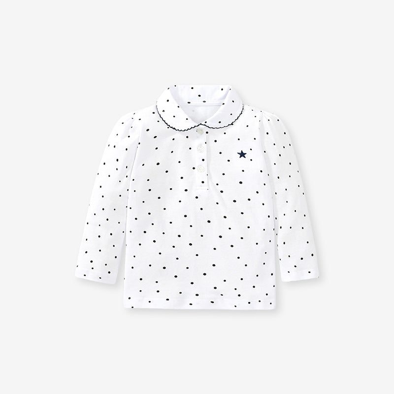 Autumn Long Sleeve T-Shirt For Girls Cute Children's Top Medium Children's Cotton Children's T-Shirt