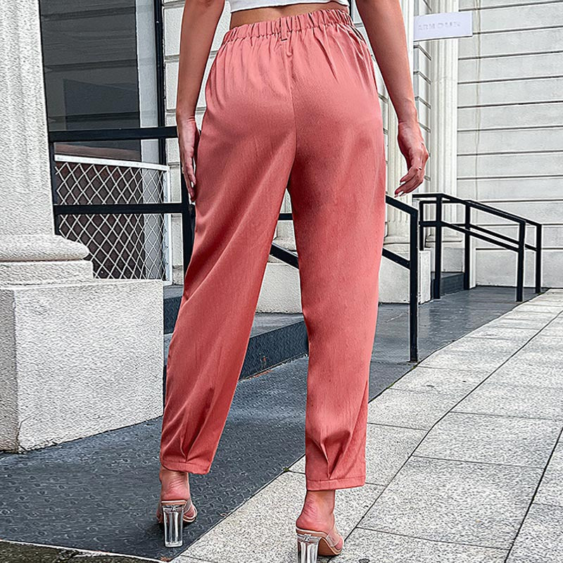 Autumn New Casual Suit Pants Female Commuter Wind Nine Points Elastic Pants