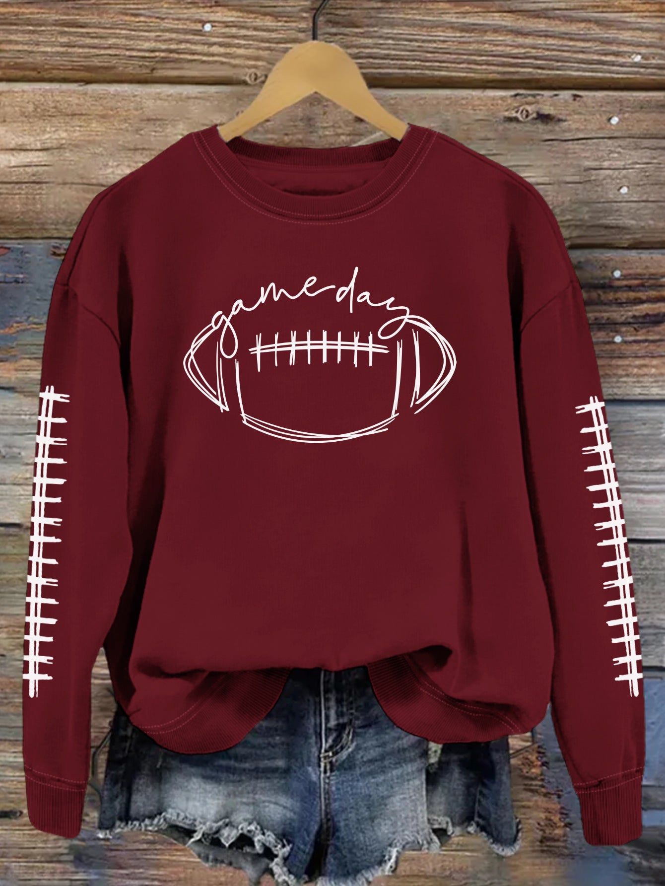 New Fall Game Day Print Fashion Hoodie Trend Long Sleeve