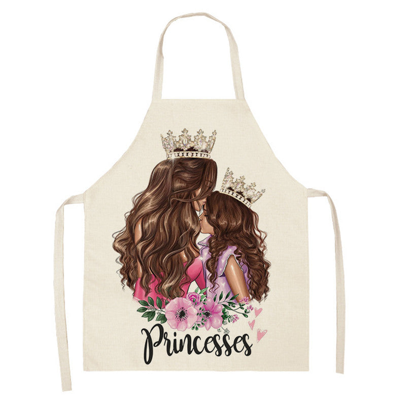 New Apron Mother's Day Parent-Child Apron Home Anti-Fouling Cotton Linen Sleeveless Overalls Customized By Enterprises