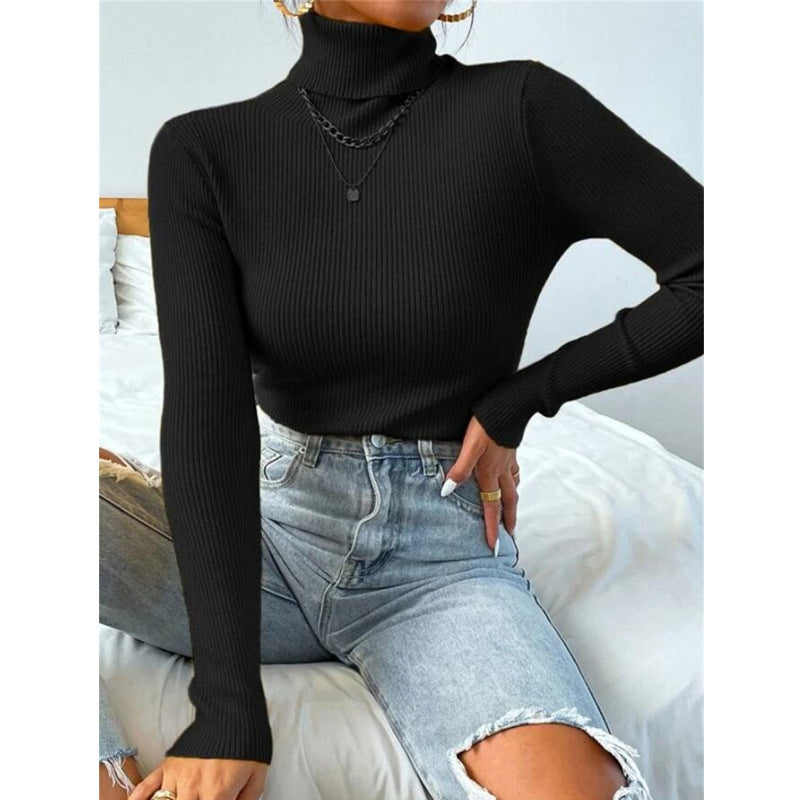 New Women's Turtleneck Sweater Pullover Knitted Top