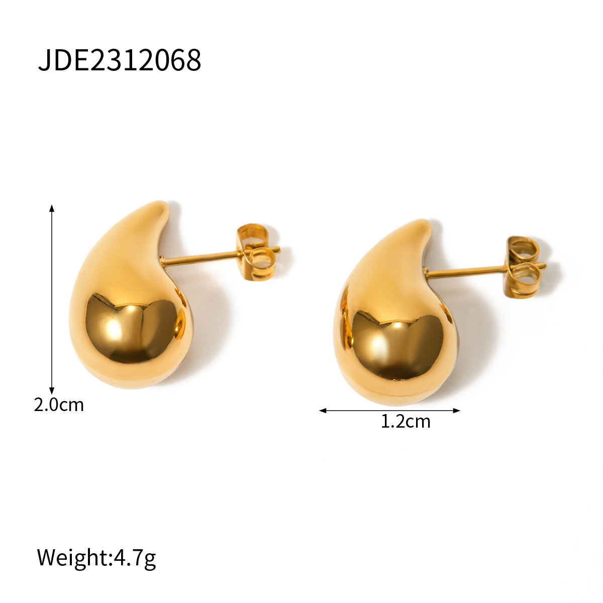 5pcs Titanium Steel 18K Gold Stainless Steel Drop Earrings New Stylish Earrings Of The Year