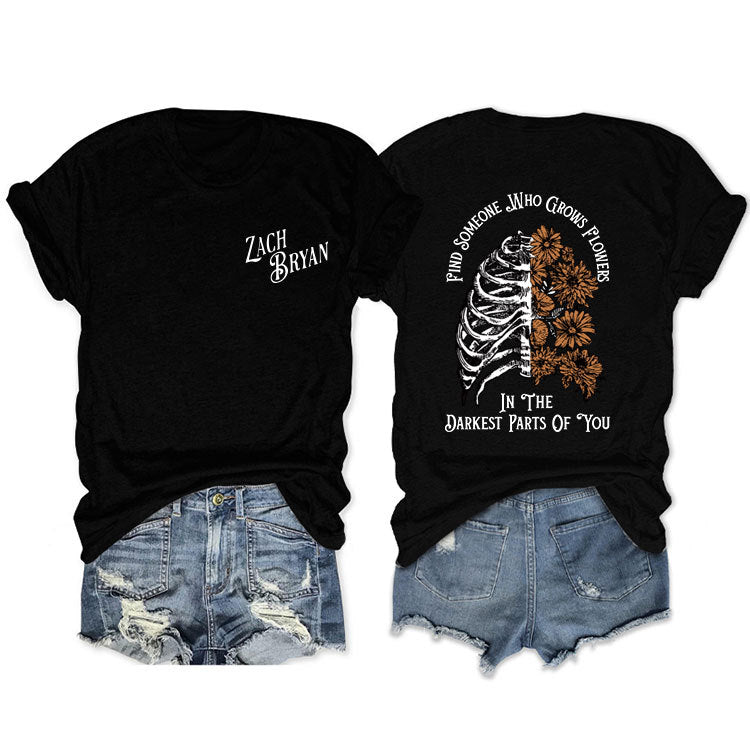 Fashion Casual Find Someone Who Grows Fun Crew Neck Summer Short Sleeves