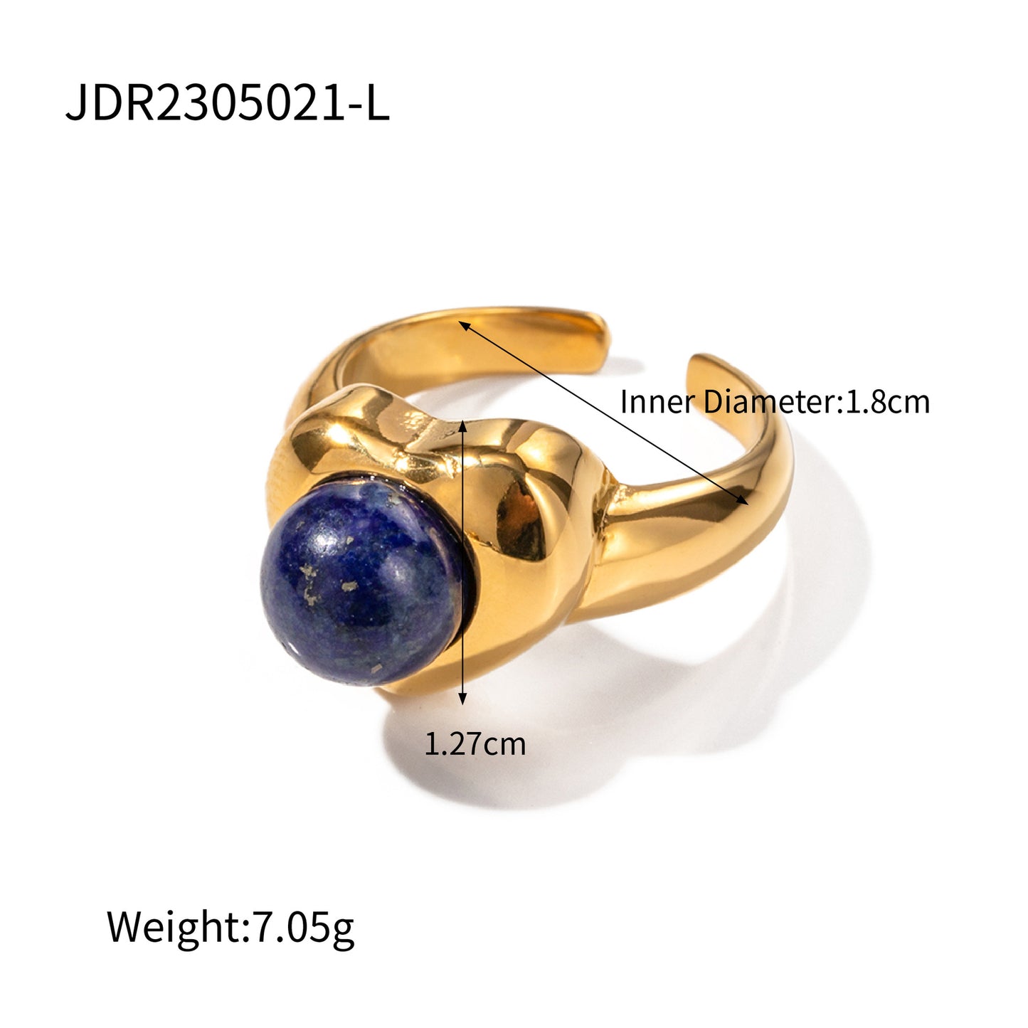 5pcs New Fashion Gold-Plated Stainless Steel 18K Gold Stainless Steel Tiger Eye Stone Love Ring Fashion Jewelry