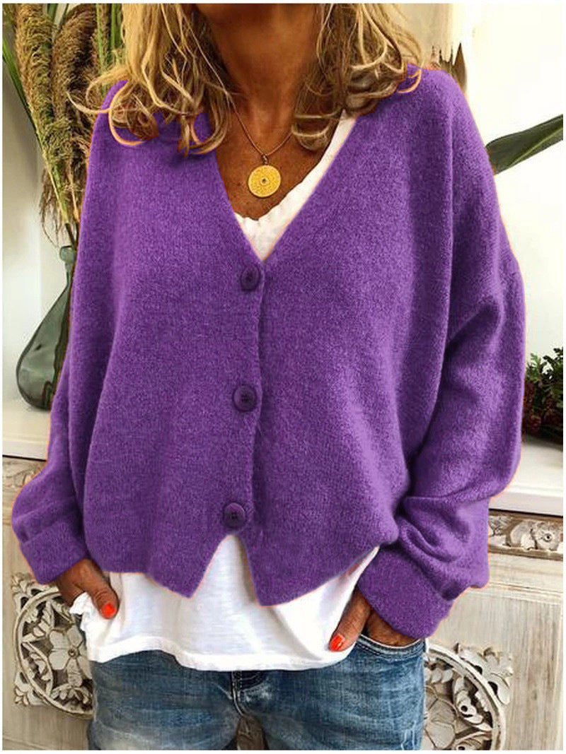 Women's Autumn And Winter Casual Loose Sweater Knitted Cardigan