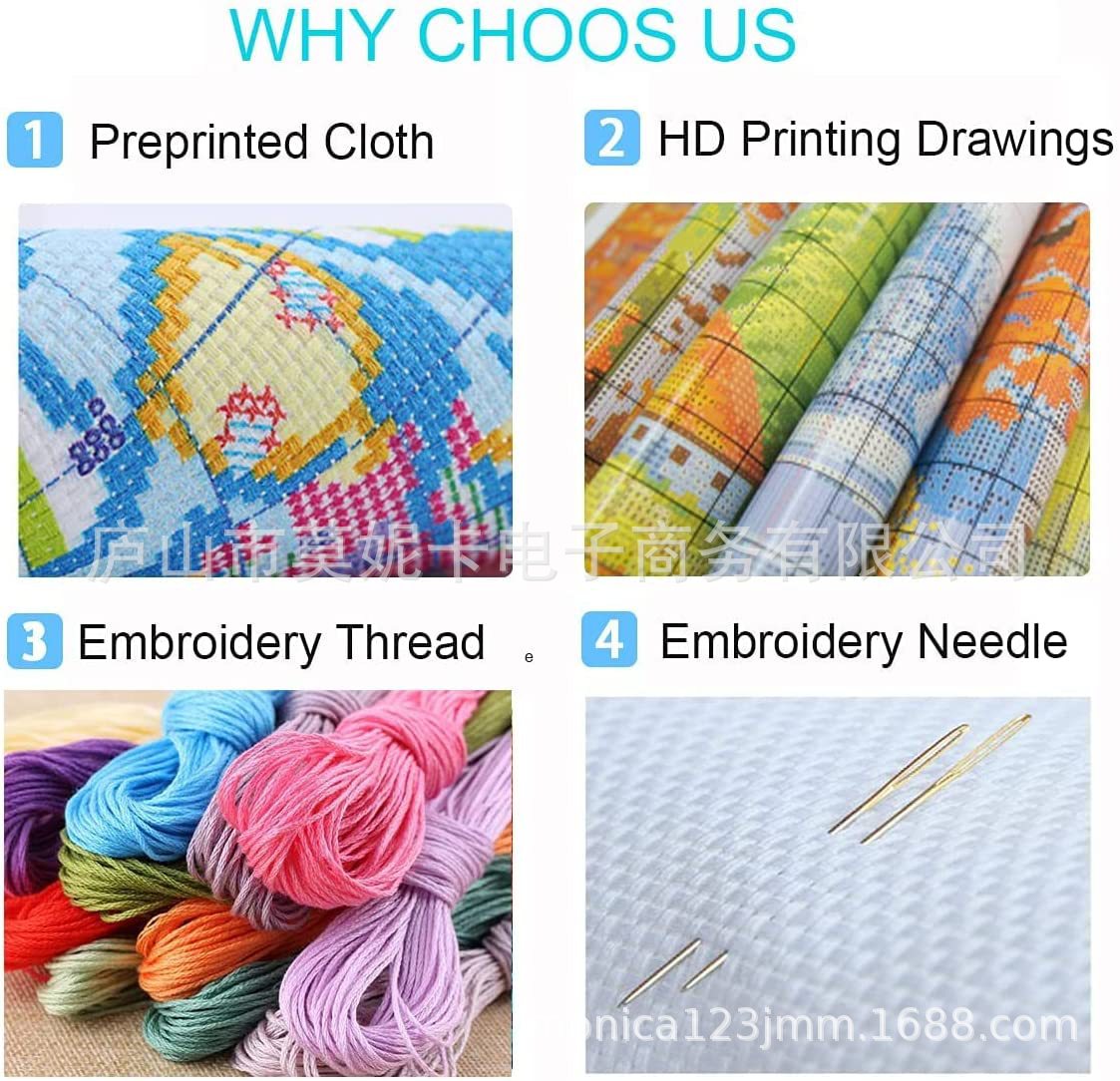 New Diy Cross-Stitch Mushroom Embroidery Kit Cross-Stitch Labeling Generation