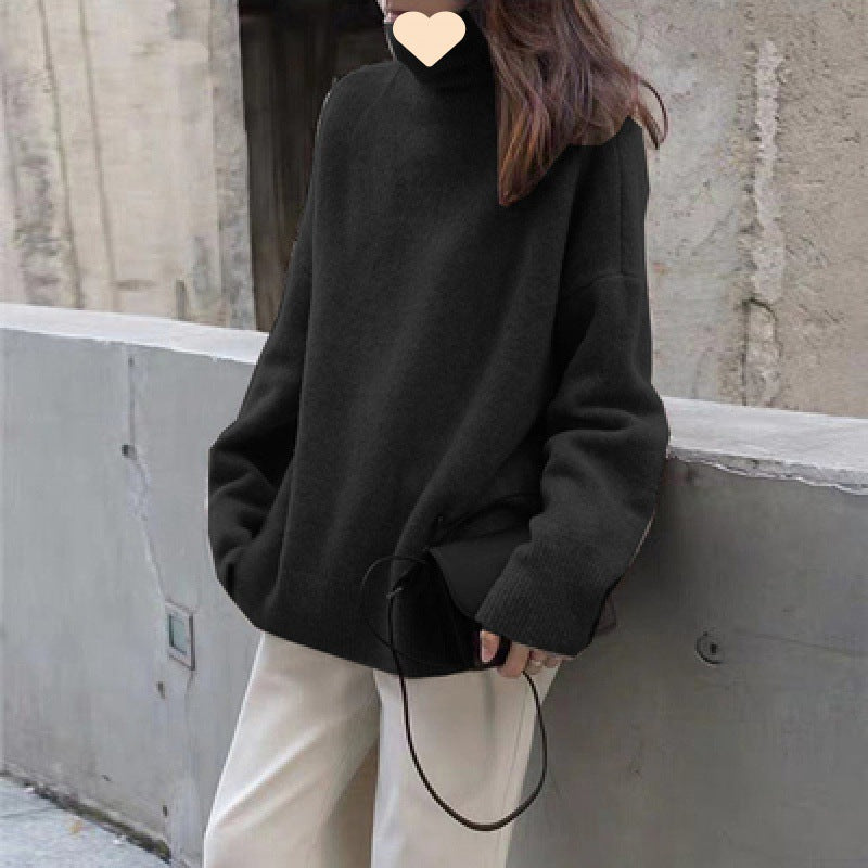 Turtleneck Sweater Women Loose Outside To Wear Autumn And Winter Lazy Wind New  Knitted Bottom Coat Winter Thickening
