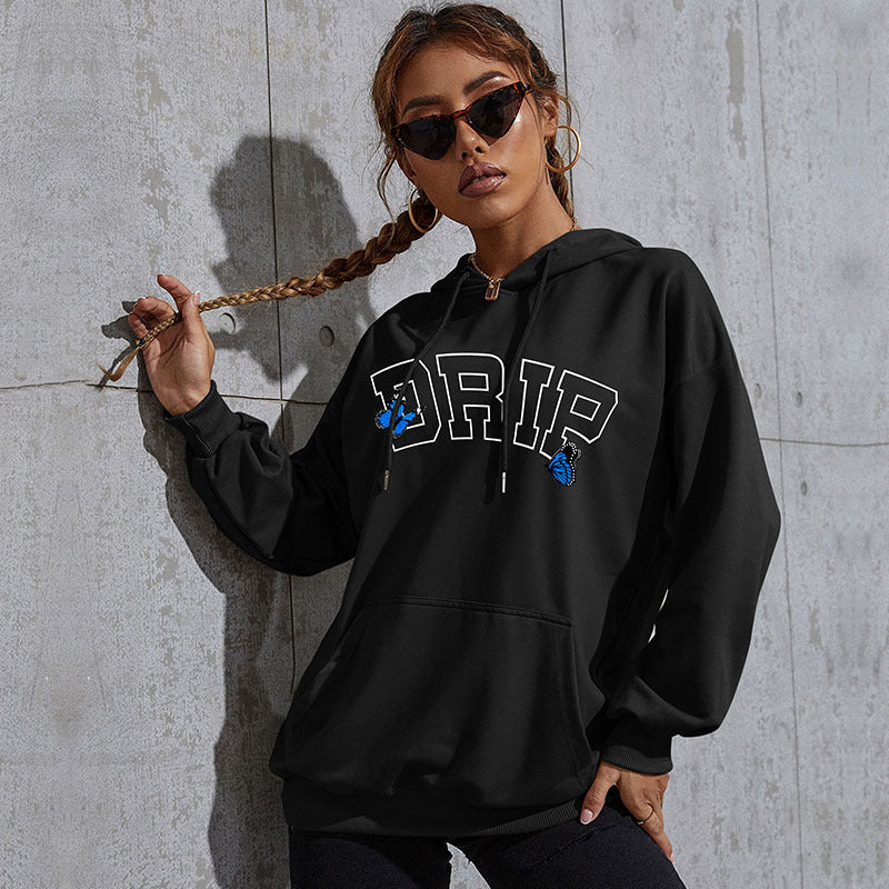 New Autumn And Winter Leisure Sports Hoodie Southeast Asia Women's Butterfly Print Hoodie